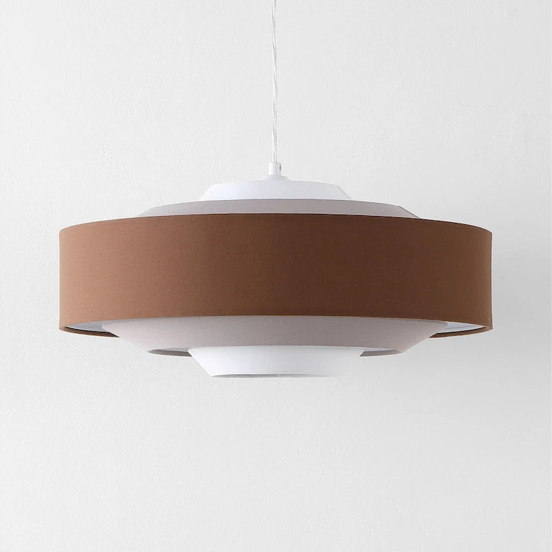 Suspension Fatme 20 de SAFAVIEH Lighting - 20 x 20 x 11-70 - avec profondeur/hauteur - Marron/Beige/Blanc - 20L x 20P x 70H