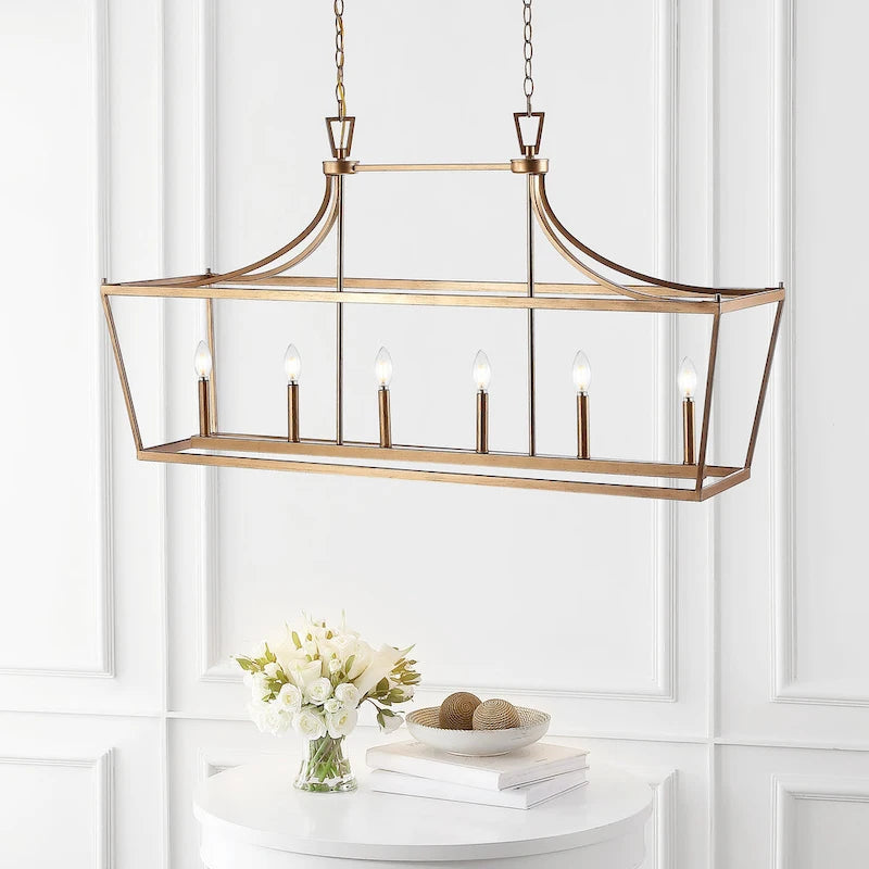 Suspension Tomma 6 lumières de SAFAVIEH Lighting - 49 x 15 x 32-104 - 49 cm (L) x 15 cm (P) x 104 cm (H)