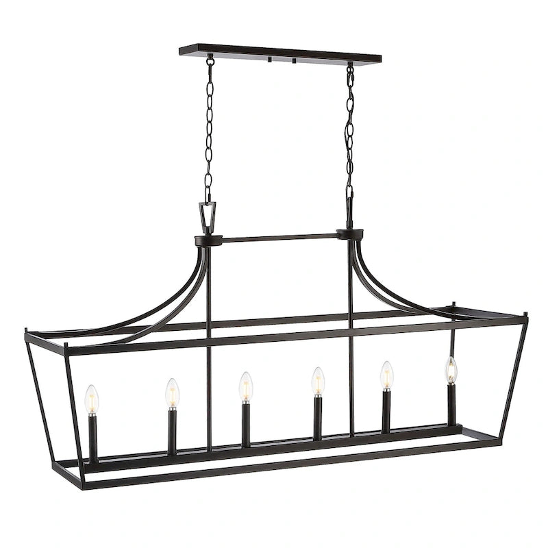 Suspension Tomma 6 lumières de SAFAVIEH Lighting - 49 x 15 x 32-104 - 49 cm (L) x 15 cm (P) x 104 cm (H)