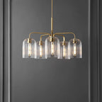 Lustre suspendu SAFAVIEH Lighting Ayelet à 5 lumières réglables (ampoules LED incluses) - Or/Transparent - 30 cm (L) x 30 cm (P) x 59 cm (H)
