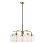 Lustre suspendu SAFAVIEH Lighting Ayelet à 5 lumières réglables (ampoules LED incluses) - Or/Transparent - 30 cm (L) x 30 cm (P) x 59 cm (H)