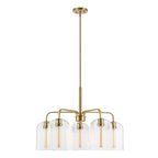 Lustre suspendu SAFAVIEH Lighting Ayelet à 5 lumières réglables (ampoules LED incluses) - Or/Transparent - 30 cm (L) x 30 cm (P) x 59 cm (H)