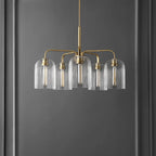 Lustre suspendu SAFAVIEH Lighting Ayelet à 5 lumières réglables (ampoules LED incluses) - Or/Transparent - 30 cm (L) x 30 cm (P) x 59 cm (H)