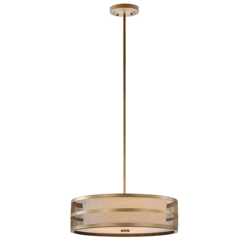 Suspension Kisha à 4 lumières réglables SAFAVIEH Lighting - Voile doré - 50 x 50 x 23 cm - Or antique - 51 x 51 x 43 cm