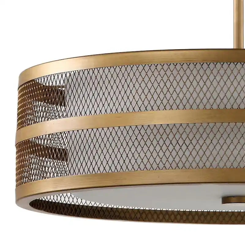 Suspension Kisha à 4 lumières réglables SAFAVIEH Lighting - Voile doré - 50 x 50 x 23 cm - Or antique - 51 x 51 x 43 cm