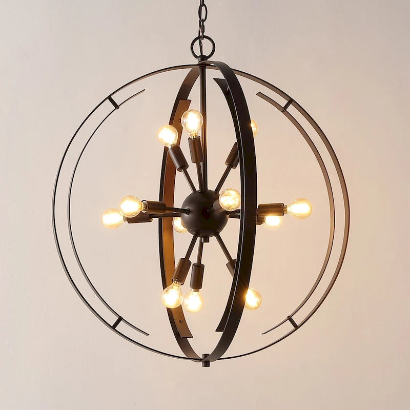 SAFAVIEH Lighting Louwra 90  Glam Pendant (12-Bulb) - 25  W x 25  D x 90  H - Brown - 25Wx25Dx90H