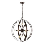 Suspension SAFAVIEH Lighting Louwra 90 Glam (12 ampoules) - 25 cm L x 25 cm P x 90 cm H - Marron