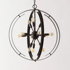 Suspension SAFAVIEH Lighting Louwra 90 Glam (12 ampoules) - 25 cm L x 25 cm P x 90 cm H - Marron