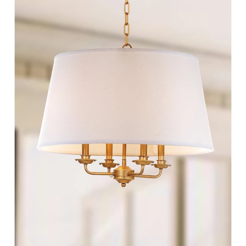 SAFAVIEH Lighting Anika Adjustable 4-Light Gold/ White Pendant - 22 x22 x23-93  - Gold/White - 22Wx22Dx93H