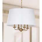 Suspension réglable 4 lumières Anika de SAFAVIEH Lighting, or et blanc - 22 x 22 x 23 cm - Or et blanc - 22 x 22 x 93 cm (L x P x H)