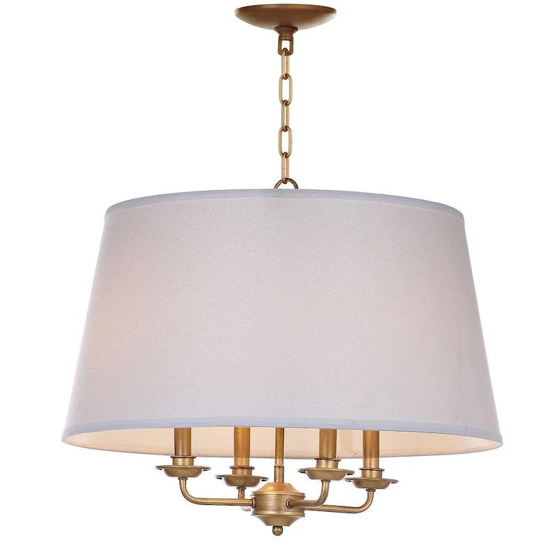 Suspension réglable 4 lumières Anika de SAFAVIEH Lighting, or et blanc - 22 x 22 x 23 cm - Or et blanc - 22 x 22 x 93 cm (L x P x H)