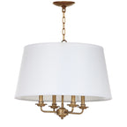 Suspension réglable 4 lumières Anika de SAFAVIEH Lighting, or et blanc - 22 x 22 x 23 cm - Or et blanc - 22 x 22 x 93 cm (L x P x H)