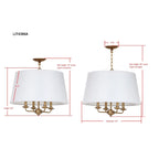 Suspension réglable 4 lumières Anika de SAFAVIEH Lighting, or et blanc - 22 x 22 x 23 cm - Or et blanc - 22 x 22 x 93 cm (L x P x H)