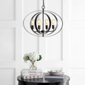 SAFAVIEH Lighting Spaska Adjustable 4-Light Led Brass Pendant - 23.6 x23.6 x22-94  - Dark Grey - 24Wx24Dx94H