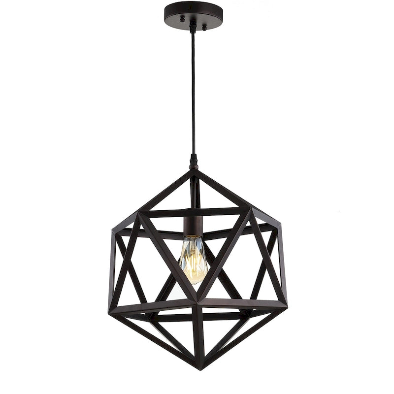 Suspension LED réglable Sudeshna 1 lumière en laiton - 15,8 x 15,8 x 19-91 cm - Gris foncé - 16 x 16 x 91 cm (L x P x H) - SAFAVIEH Lighting