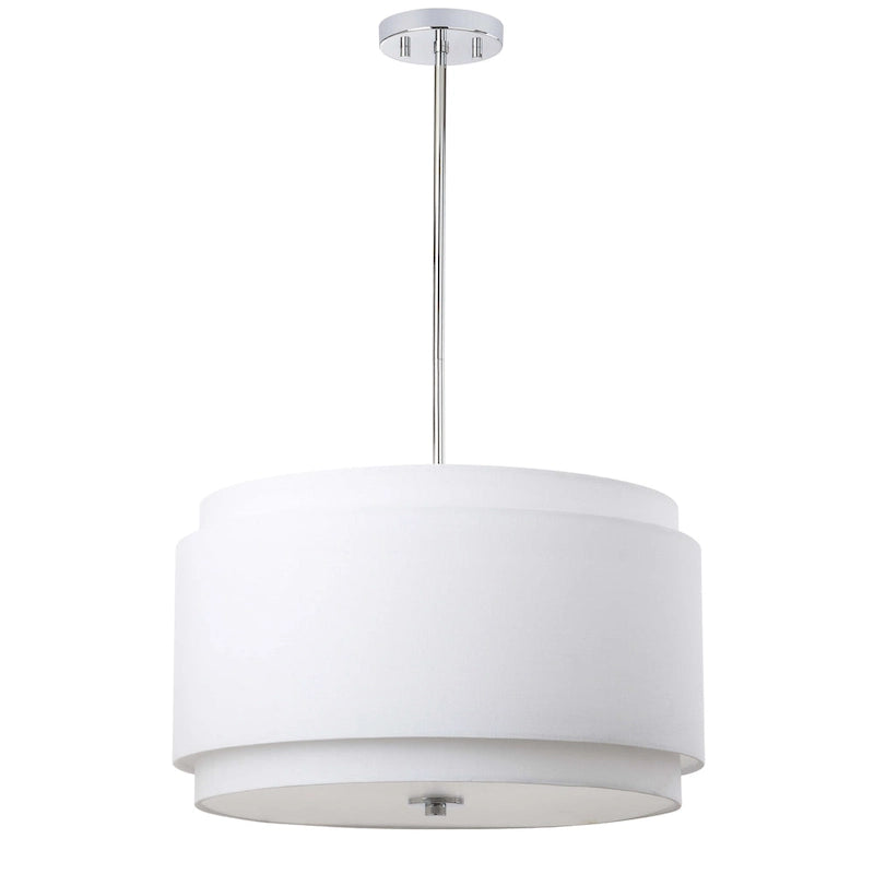 Suspension LED blanche réglable Irmengard de SAFAVIEH Lighting - 20 po L x 20 po P x 12-48 po H