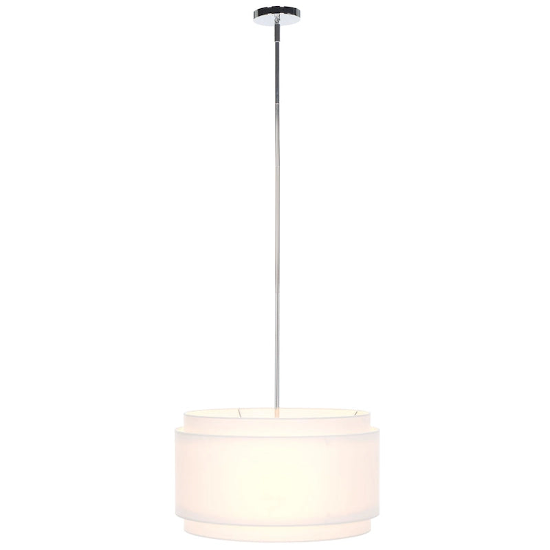 Suspension LED blanche réglable Irmengard de SAFAVIEH Lighting - 20 po L x 20 po P x 12-48 po H