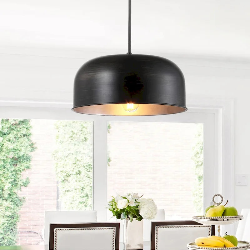 SAFAVIEH Lighting Vildan Adjustable 1-Light Led Grey Pendant - 12.1 x12.1 x7.5--79.5  - Painted Grey - 12Wx12Dx80H