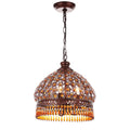 SAFAVIEH Lighting Rosanda 3-Light Bronze Beaded Adjustable Pendant Lamp - 13.5 x13.5 x18.25-90.25 