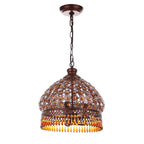 Suspension réglable Rosanda à 3 lumières en bronze à perles de SAFAVIEH Lighting - 13,5 x 13,5 x 18,25-90,25