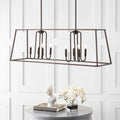 SAFAVIEH Lighting Nural 8-light Pendant - 49 x14 x24-54  - Oil Rubbed Bronze (Black) - 49Wx14Dx54H