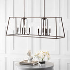 SAFAVIEH Lighting Nural 8-light Pendant - 49 x14 x24-54  - Oil Rubbed Bronze (Black) - 49Wx14Dx54H