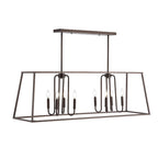 Suspension SAFAVIEH Lighting Nural à 8 lumières - 49 x 14 x 24-54 - Bronze huilé (noir) - 49 cm (L) x 14 cm (P) x 54 cm (H)
