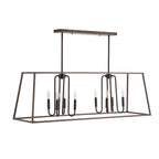 Suspension SAFAVIEH Lighting Nural à 8 lumières - 49 x 14 x 24-54 - Bronze huilé (noir) - 49 cm (L) x 14 cm (P) x 54 cm (H)