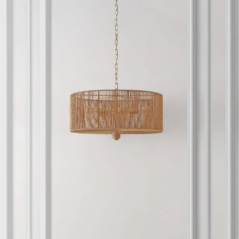 Suspension SAFAVIEH Lighting Crystele 5 lumières 24 po - 24 x 24 x 19-78 po - avec profondeur/hauteur - Naturel/Doré - 24 po L x 24 po P x 78 po H