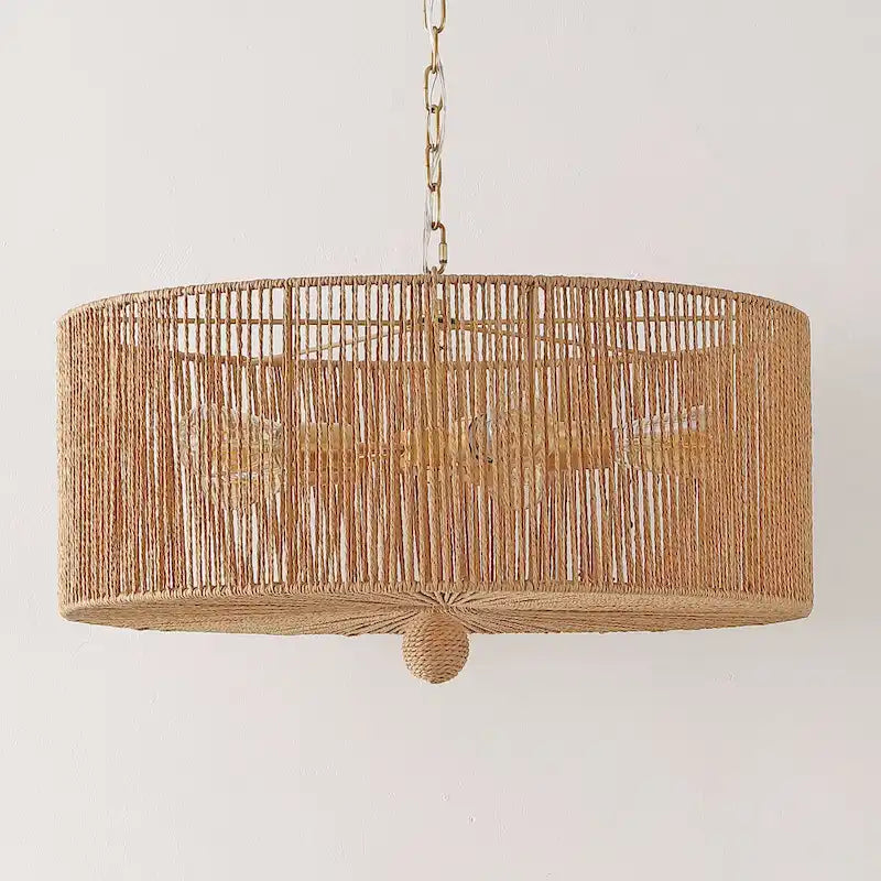 Suspension SAFAVIEH Lighting Crystele 5 lumières 24 po - 24 x 24 x 19-78 po - avec profondeur/hauteur - Naturel/Doré - 24 po L x 24 po P x 78 po H