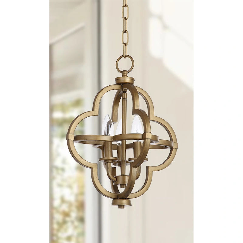 Suspension SAFAVIEH Lighting Contina à 3 lumières, sphère dorée, réglable - 12,25 x 12,25 x 16 - 88 - 12L x 12P x 88H