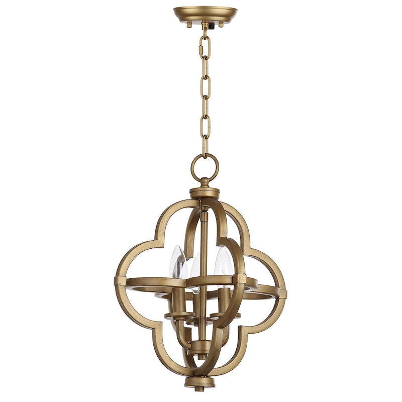 Suspension SAFAVIEH Lighting Contina à 3 lumières, sphère dorée, réglable - 12,25 x 12,25 x 16 - 88 - 12L x 12P x 88H