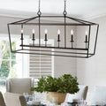 SAFAVIEH Lighting Anta 6-light Pendant - 49 x15 x29.25-101.25  - Oil Rubbed Bronze (Black) - 49Wx15Dx101H