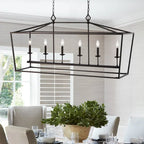SAFAVIEH Lighting Anta 6-light Pendant - 49 x15 x29.25-101.25  - Oil Rubbed Bronze (Black) - 49Wx15Dx101H