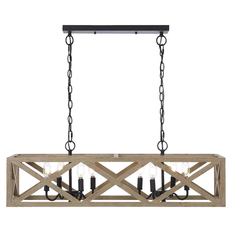 Suspension Naziha de SAFAVIEH Lighting - 13 x 36 x 15,5-87,5 - Noir - 36 cm (L) x 13 cm (P) x 64 cm (H)