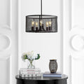 SAFAVIEH Lighting Lutetia Adjustable 5-Light Led Brass Pendant - 20 x20 x13.5-43.5  - Dark Grey - 20Wx20Dx44H