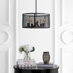 Suspension LED réglable à 5 lumières SAFAVIEH Lighting Lutetia en laiton - 20 x 20 x 13,5-43,5 cm - Gris foncé - 20 x 20 x 44 cm