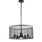 Suspension LED réglable à 5 lumières SAFAVIEH Lighting Lutetia en laiton - 20 x 20 x 13,5-43,5 cm - Gris foncé - 20 x 20 x 44 cm