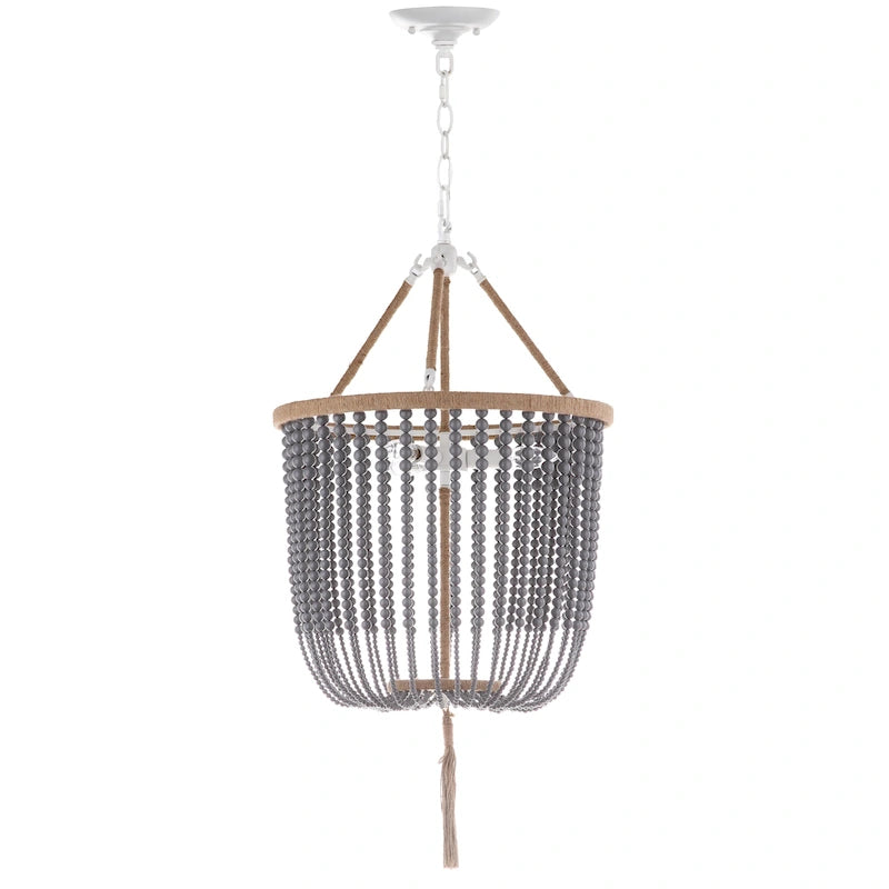 Suspension réglable à 3 lumières Angie Blue Evdokija de SAFAVIEH Lighting - 18 x 18 x 35,5 cm - 107,5 cm - 18 cm L x 18 cm P x 108 cm H