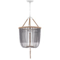 Suspension réglable à 3 lumières Angie Blue Evdokija de SAFAVIEH Lighting - 18 x 18 x 35,5 cm - 107,5 cm - 18 cm L x 18 cm P x 108 cm H