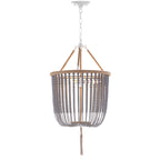 Suspension réglable à 3 lumières Angie Blue Evdokija de SAFAVIEH Lighting - 18 x 18 x 35,5 cm - 107,5 cm - 18 cm L x 18 cm P x 108 cm H