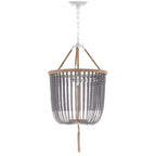 Suspension réglable à 3 lumières Angie Blue Evdokija de SAFAVIEH Lighting - 18 x 18 x 35,5 cm - 107,5 cm - 18 cm L x 18 cm P x 108 cm H