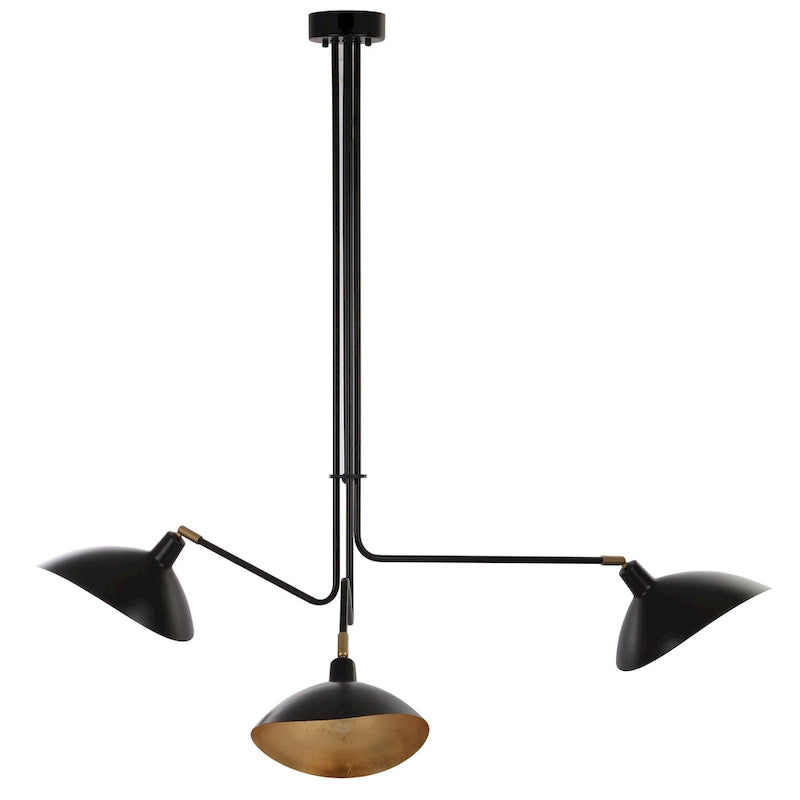 Suspension Felisha à 3 lumières en métal noir de SAFAVIEH Lighting - 39 cm L x 39 cm P x 46 cm H
