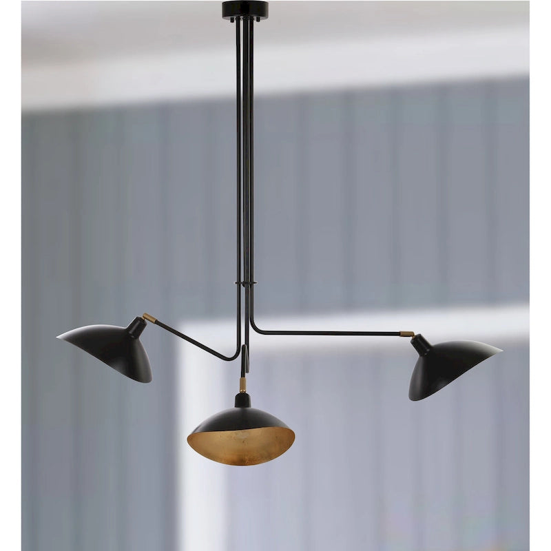 Suspension Felisha à 3 lumières en métal noir de SAFAVIEH Lighting - 39 cm L x 39 cm P x 46 cm H