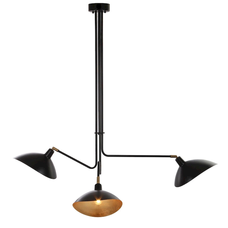 Suspension Felisha à 3 lumières en métal noir de SAFAVIEH Lighting - 39 cm L x 39 cm P x 46 cm H
