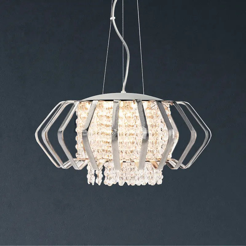 Suspension Rejane de SAFAVIEH Lighting - 17,8 x 17,8 x 9,25 x 80,5 cm - Bleu craquelé - 18 x 18 x 81 cm