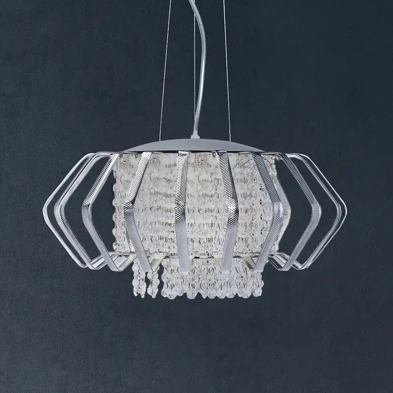 Suspension Rejane de SAFAVIEH Lighting - 17,8 x 17,8 x 9,25 x 80,5 cm - Bleu craquelé - 18 x 18 x 81 cm