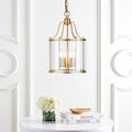 SAFAVIEH Lighting Nicolle Adjustable 4-Light Medium Brass Pendant - 13.375 x13.375 x22.5 - 94.5  - 13Wx13Dx95H