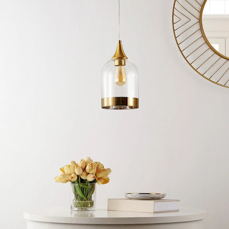 Suspension Anouschka 17 cm (6,7 pouces) de SAFAVIEH Lighting - 25,4 cm (10 pouces) L x 25,4 cm (10 pouces) P x 30,5 cm (12 pouces) H - Or