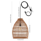 Suspension Wieke 15 pouces de SAFAVIEH Lighting - 15 po L x 15 po P x 19-199 po H - Naturel - 15 po L x 15 po P x 199 po H